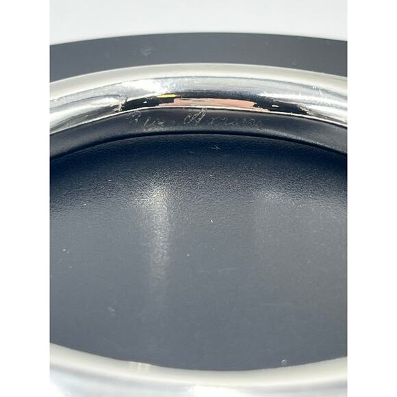 Ben-Amun Designer Handcrafted Large Silver Sculpted Polished Slip On Bangle - Picture 2 of 9
